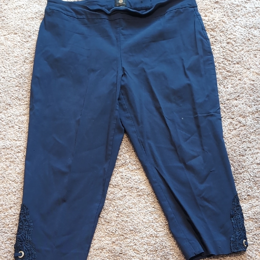 JM Collection Deep Blue Capris